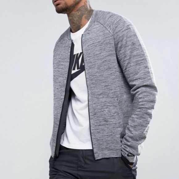 Nike Other - Nike gray tech knit bomber